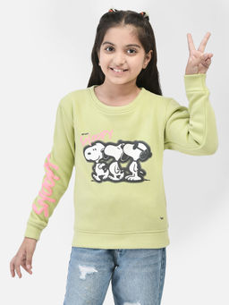 CRIMSOUNE CLUB - Girls Green Graphic Sweatshirt