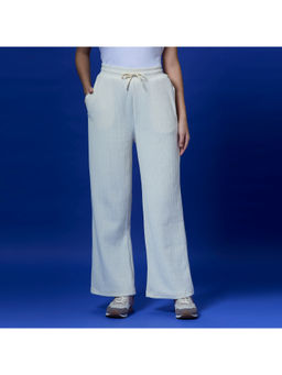 Pepe Jeans - White Self Design Wide Leg Sweatpants