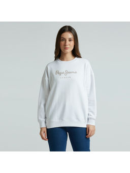Pepe Jeans - White Embellished Oversized Sweatshirt