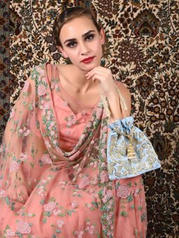 Odette - Blue Embellished Potli