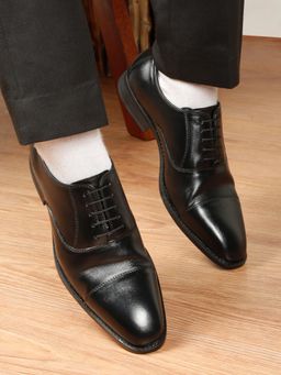 Teakwood - Men Black Lace-Up Oxfords