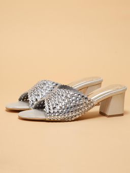 ERIDANI - Vaniah Silver Sandal Heels