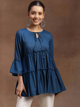 Libas - Blue Solid Tunic