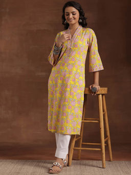 Libas - Yellow Floral Kurta