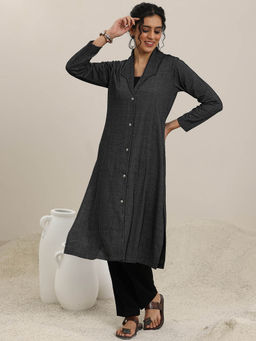 Libas - Black Solid Kurta