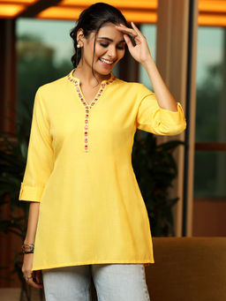 Libas - Yellow Floral Kurti