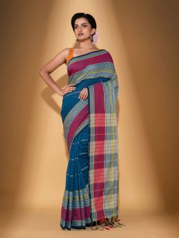 Beatitude - Multicolor Cotton Woven Saree with Unstitched Blouse