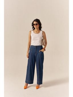 SPACE - Macaron Flared Blue Pants