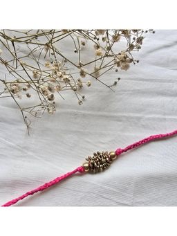 Studio Anviksha - Pink Zarna Brass Beads Rakhi