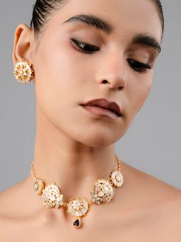 BaalaJewels - White Mop Necklace and Earrings Set