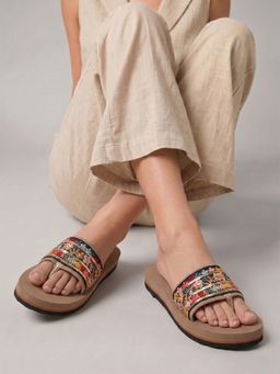 DENILL - Women Black Slip On Sandals