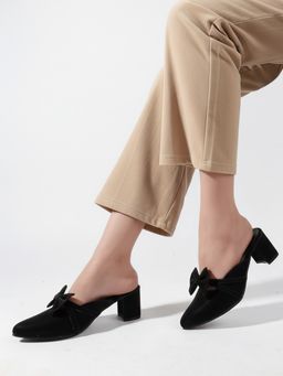 DENILL - Women Black Slip-On Mules
