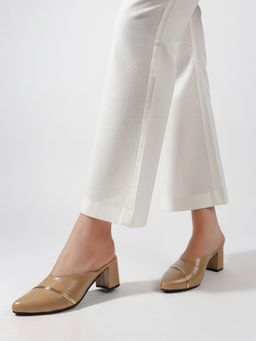 DENILL - Women Beige Heeled Mules