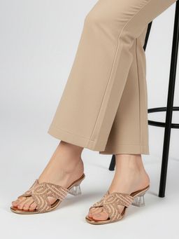DENILL - Women Antique Copper Slip-On Heels