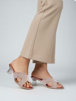 DENILL - Women Antique Pink Slip-On Heels