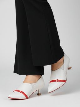 DENILL - Women White Pointed Toe Pumps