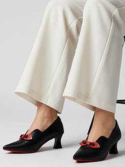 DENILL - Women Black Pointed Toe Pumps