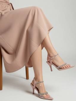 DENILL - Women Pink Pointed Toe Heels