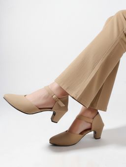 DENILL - Women Beige Block Heels