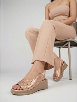 DENILL - Women Woven Pattern Pink Heels