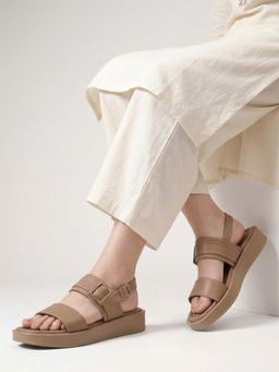 DENILL - Women Taupe Slingback Sandals