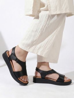 DENILL - Women Black Buckle Sandals