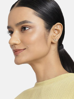 Estele - Gold Plated CZ Butterfly Stud Earrings for Girls/Women