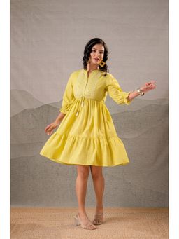 Juniper - Lime Green Whisper Tiered Dress