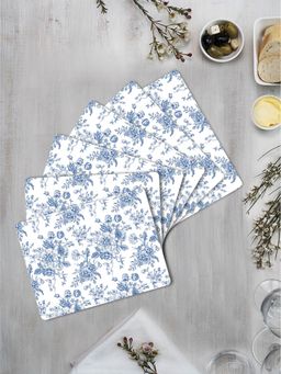 Space of Joy - Blue Rose Premium Printed Rectangular MDF Wooden Placemats