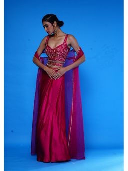 Asaga - Women Red Skirt with Blouse and Cape