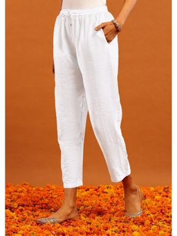 House of Chikankari - White Hoc Women Chanderi Pant