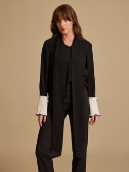 Kazo - Neva Black Solid Tie Up Top