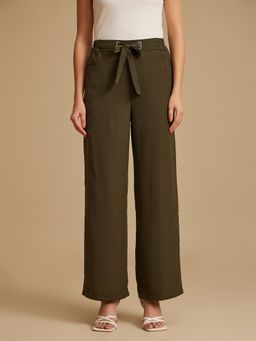 Kazo - Cady Olive Green Solid Pant