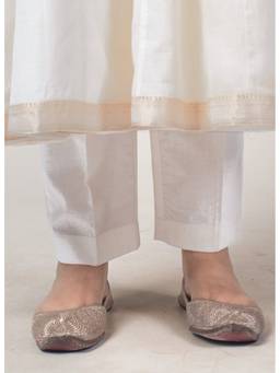The Indian Ethnic Co. - Prita White Solid Cotton Flex Pant