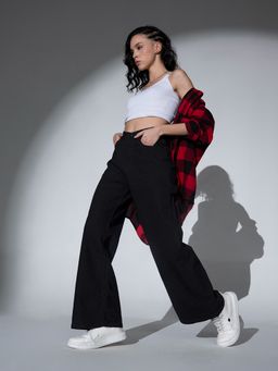 Hubberholme - Women Wide Leg High Rise Clean Look Stretchable Jeans