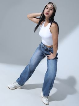 Hubberholme - Women 90's baggy High-Rise Light Fade Jeans