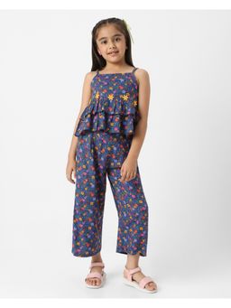 Nautinati - Girls Tiered Top and Pants Blue (Set of 2)