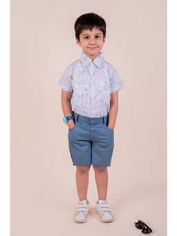 Snuggly Monkey - Print Top with Shorts White (Set of 2)