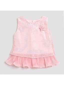 TINY GIRL - Embellished Bling & Sparkly Sleeveless Pink Top