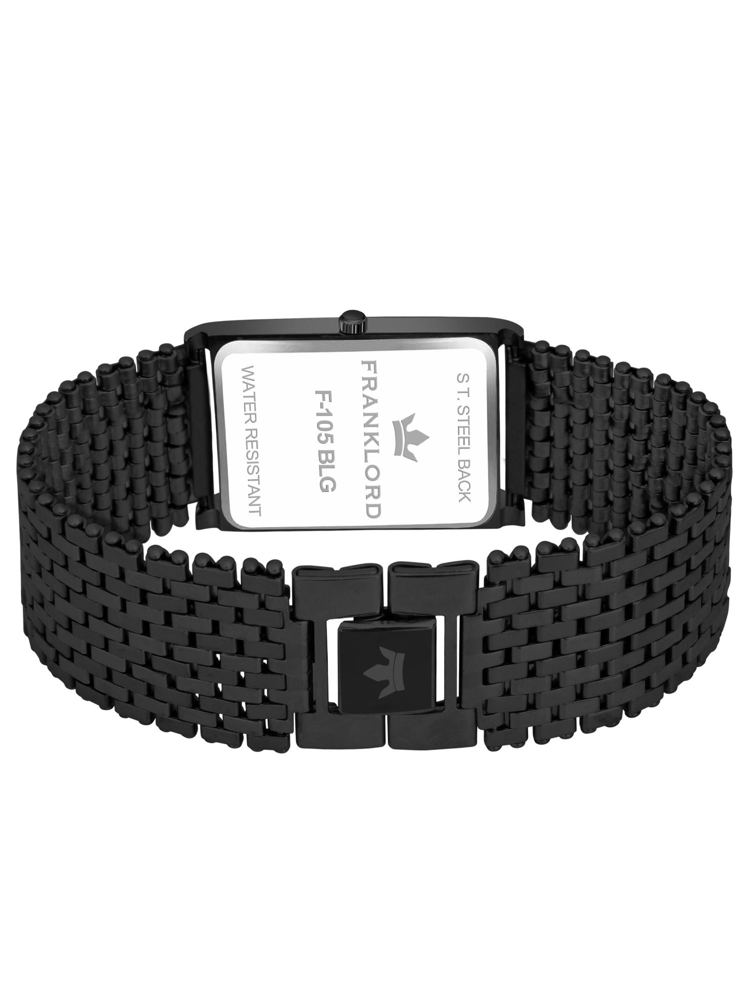 Buy Franklord Men Black Metal Chain Vintazh Super Slim Analog