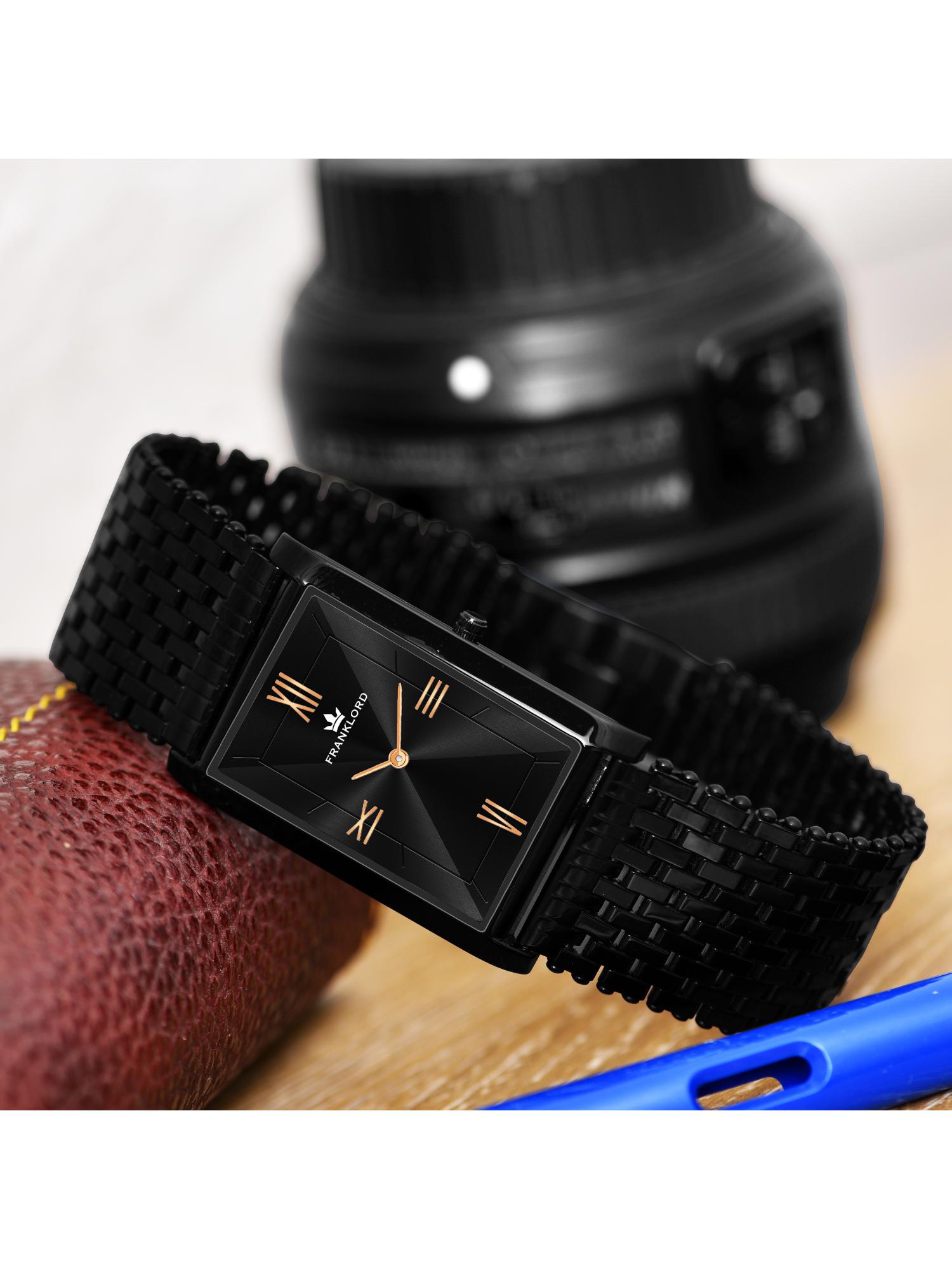 XHARATHORN ブラックメタル　BLACKL HORIZON - Men's slim black quartz watch - 39 mm black case