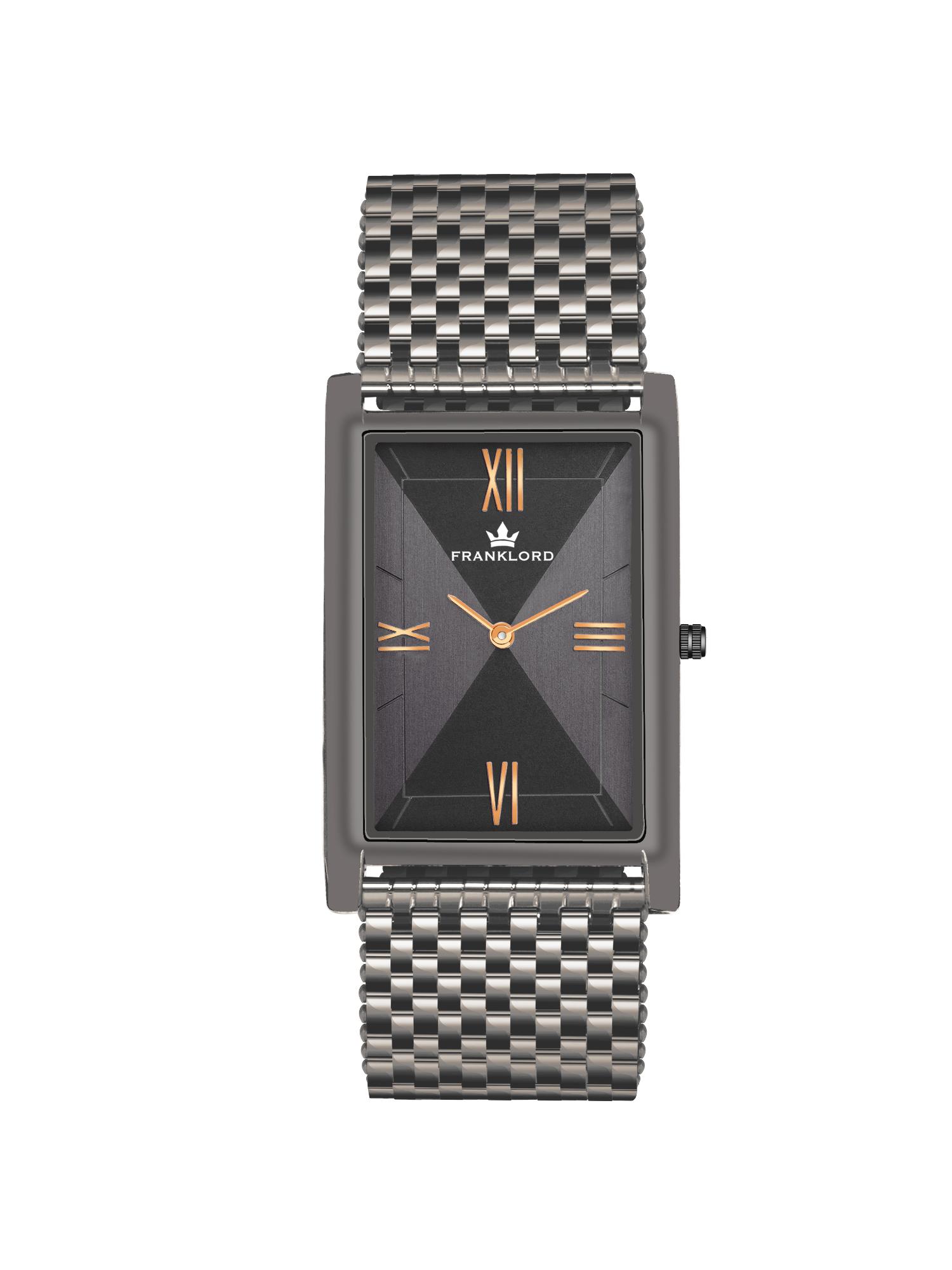 Buy Franklord Men Black Metal Chain Vintazh Super Slim Analog