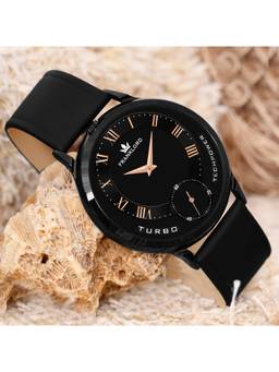 Franklord - Twin Power Side Second Series Black Analog Watch for Men (F-137 BLBG) (M)