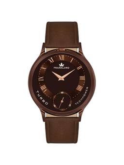 Franklord - Twin Power Side Second Series Brown Analog Watch for Men (F-137 BWBWG) (M)