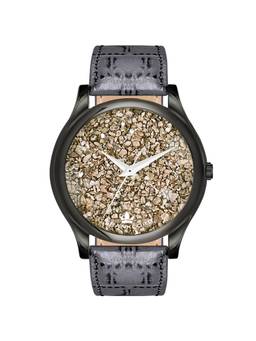 Franklord - Rock Stone Age Series Real Stone Dail Grey Analog Watch (F-144 BWGG) (M)