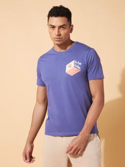 CULT - Slam Dunk Miniature Print Purple Cotton T-Shirt