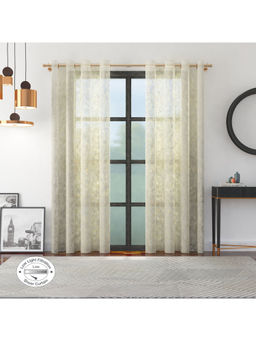 HomeTown - Amour Set of 2 Embroidered Xl Door Sheer Curtain in Off White Color