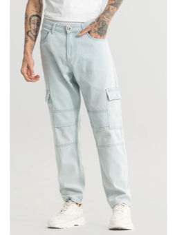 Snitch - Light Blue Solid/Plain Loose Casual Jeans for Men