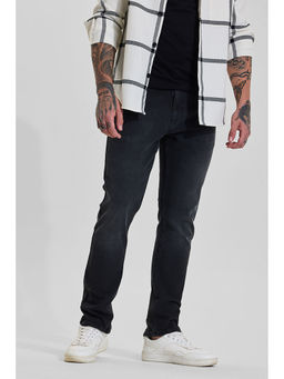 Snitch - Dark Charcoal Black Solid/Plain Comfortable Casual Jeans for Men