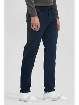 Snitch - Dark Navy Blue Solid/Plain Regular Casual Jeans for Men